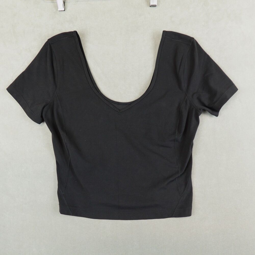 Lululemon Align T Shirt Black Size 2 Short Sleeves Stretch